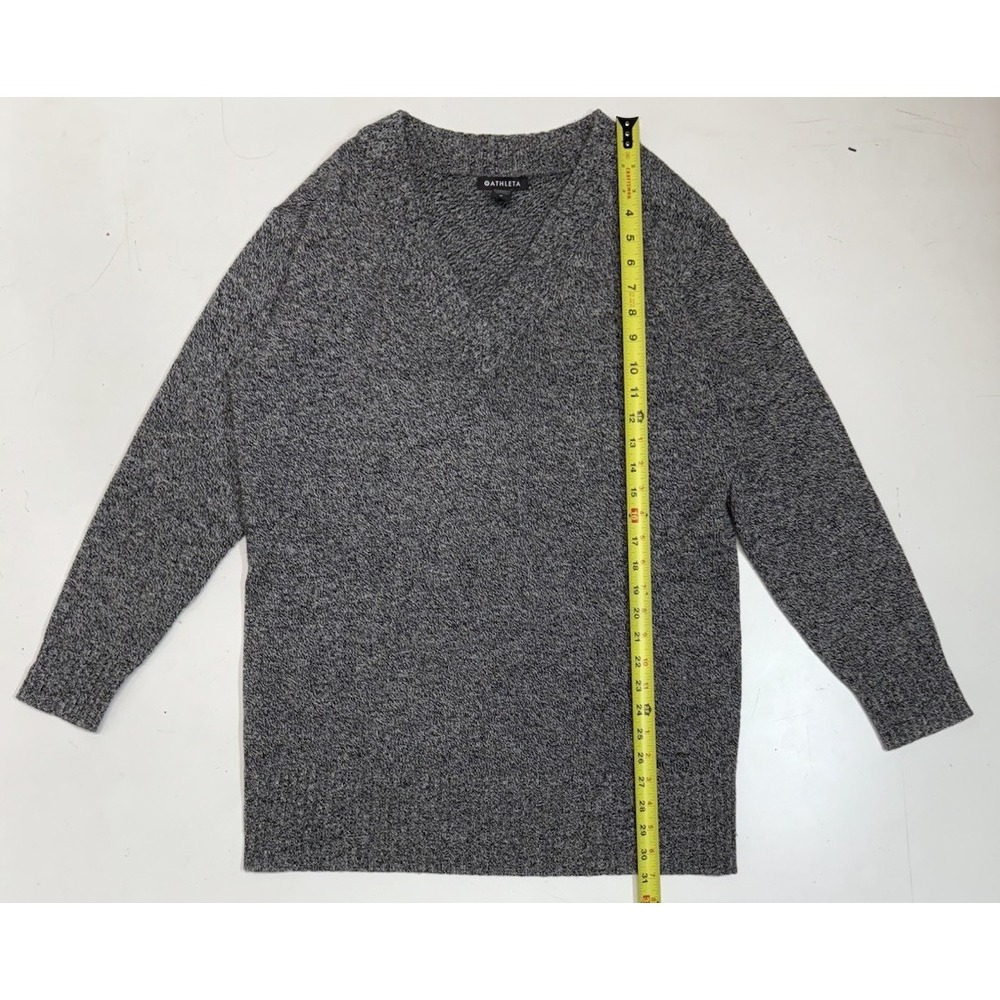 Athleta Vital V Neck Tunic Sweater Wool Cashmere Blend Women's Size‎ Medium Gray